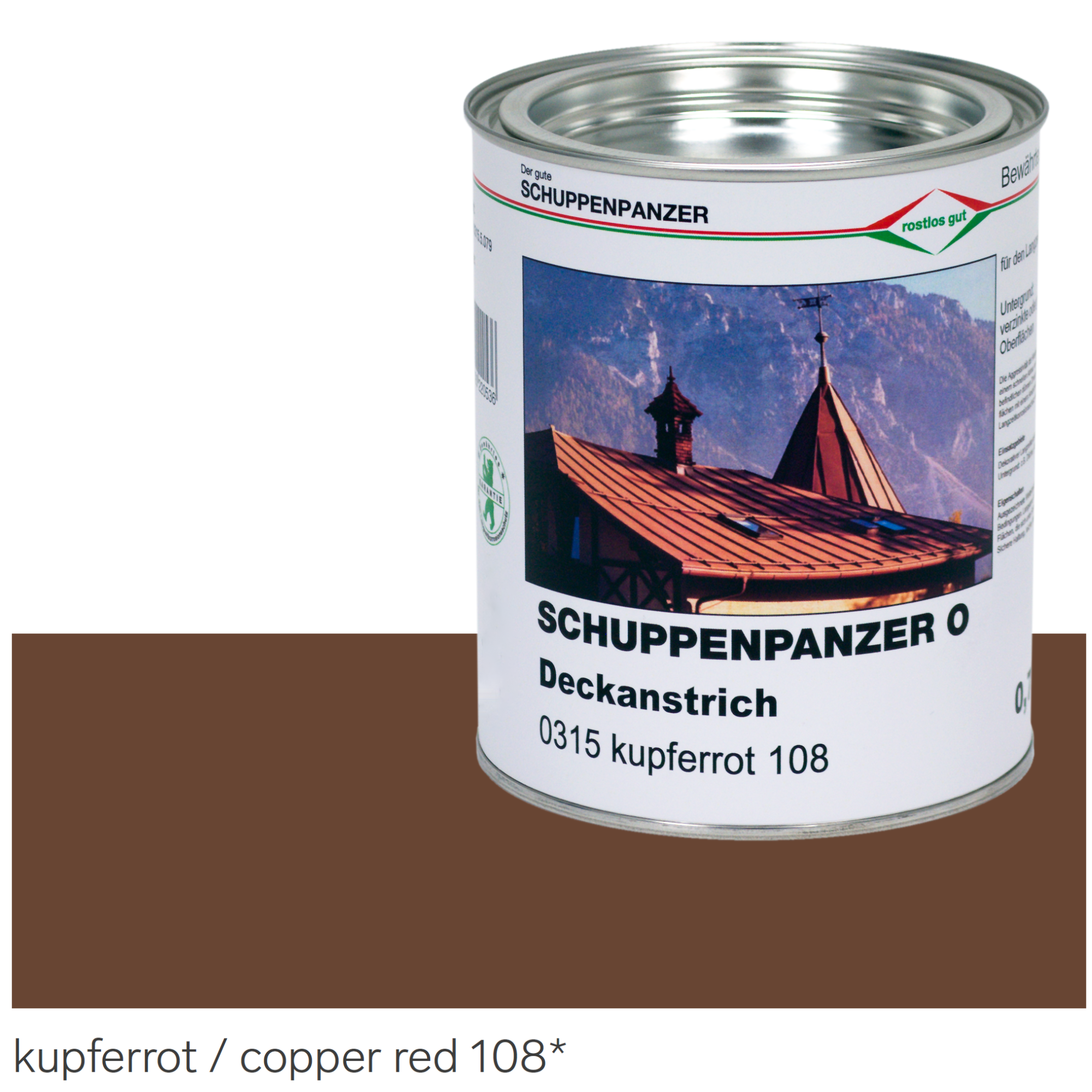 SCHUPPENPANZER-O 0315 kupferrot 750 ml für Dachflächen