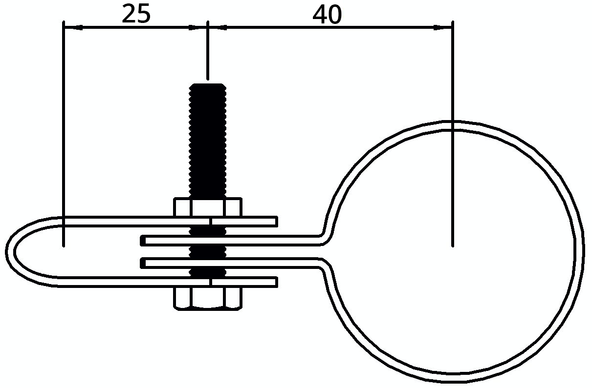 Rohrverbinder | Gitterhalter einfach | 170E60 | 60,3 mm | 2" | Feuerverzinkt u. Elektrogalvanisiert