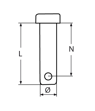 Steckbolzen | mit Durchgangsbohrung: 8 mm | V4A | VPE: 25