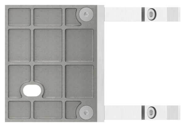 Wandbefestigung als Außenecke für Pfosten 40 x 40mm, V2A