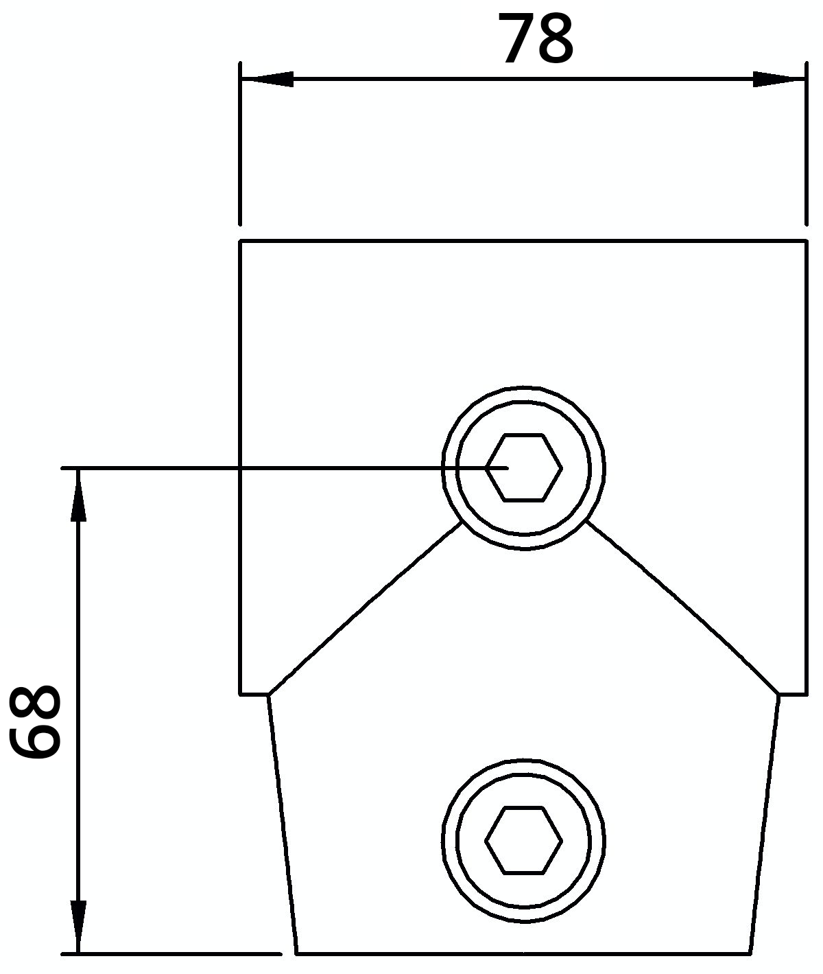 Rohrverbinder | T-Stück kurz verstellbar 0-11° | 153D48 | 48,3 mm | 1 1/2" | Feuerverzinkt u. Elektrogalvanisiert