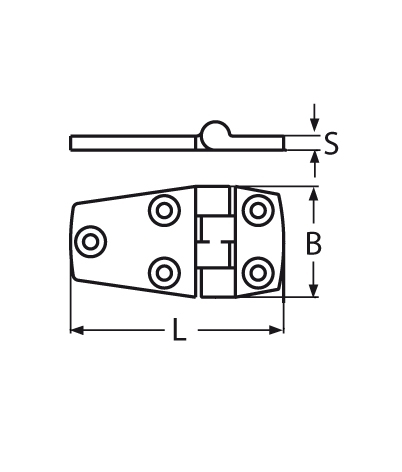 Scharnier | V4A | 76 mm | VPE: 4