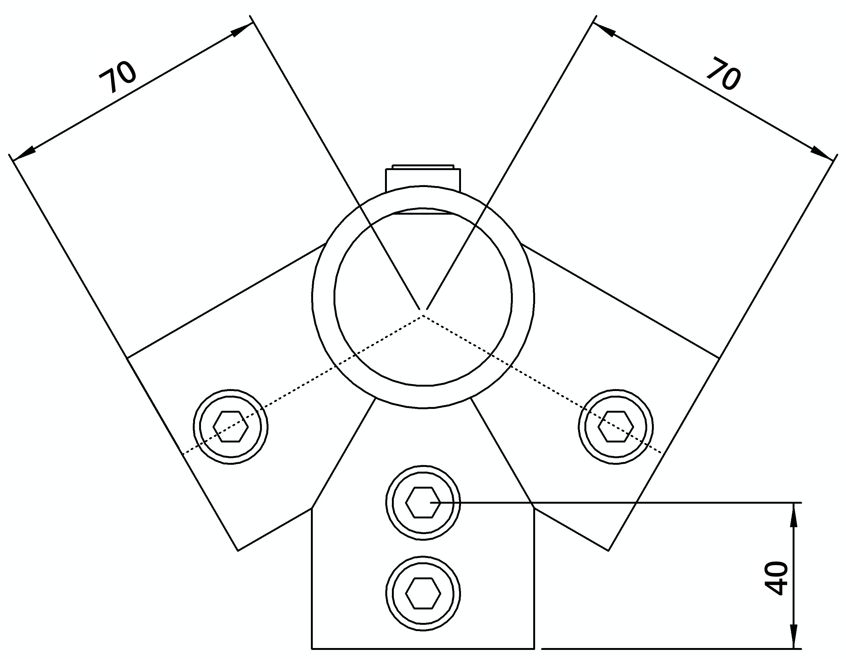 Rohrverbinder | Firststück 27,5° | 191D48 | 48,3 mm | 1 1/2" | Feuerverzinkt u. Elektrogalvanisiert