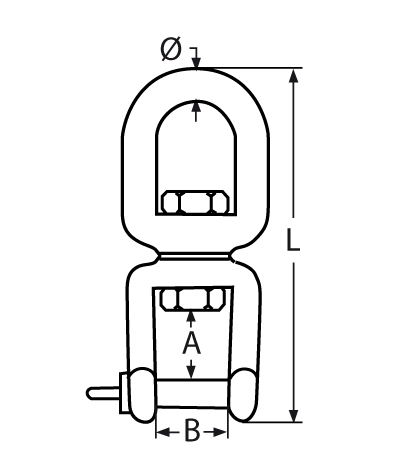 Wirbelschäkel | Auge-Gabel | Länge: 60 mm - 229 mm | V4A | 13 mm | VPE: 1