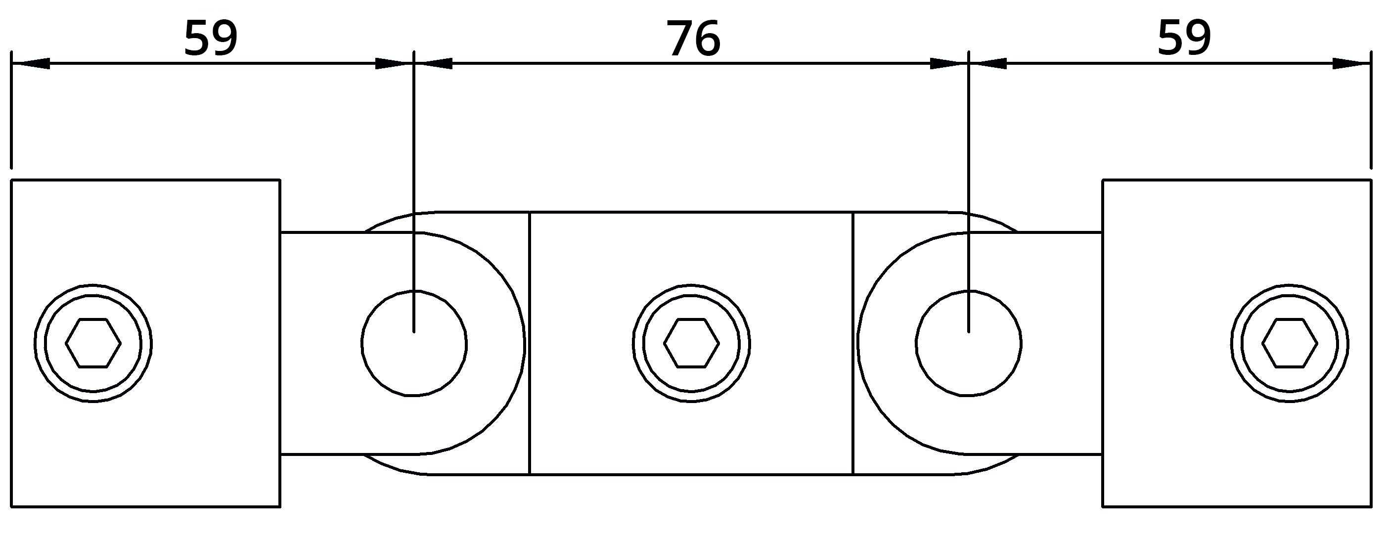 Rohrverbinder | Gelenkstück doppelt 180° | 167A27 | 26,9 mm | 3/4" | Feuerverzinkt u. Elektrogalvanisiert