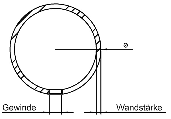 Hohlkugel Ø 60 mm mit Gewinde M8 V2A