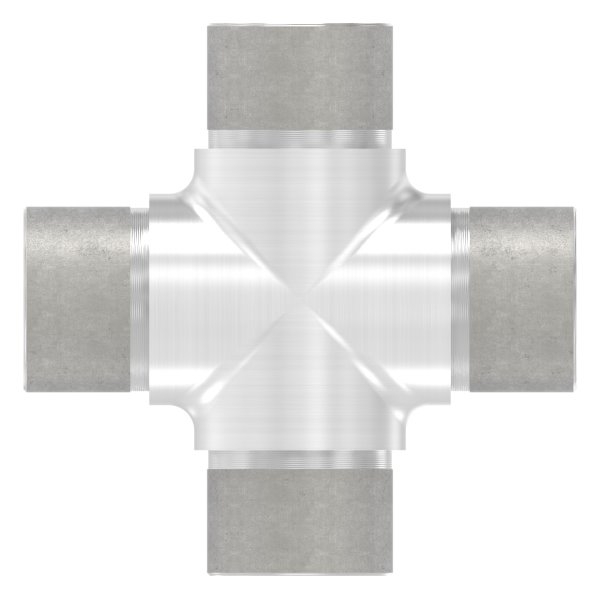 Kreuzstück mit gleichem Abgang für Rundrohr Ø 33,7x2,0 mm V2A
