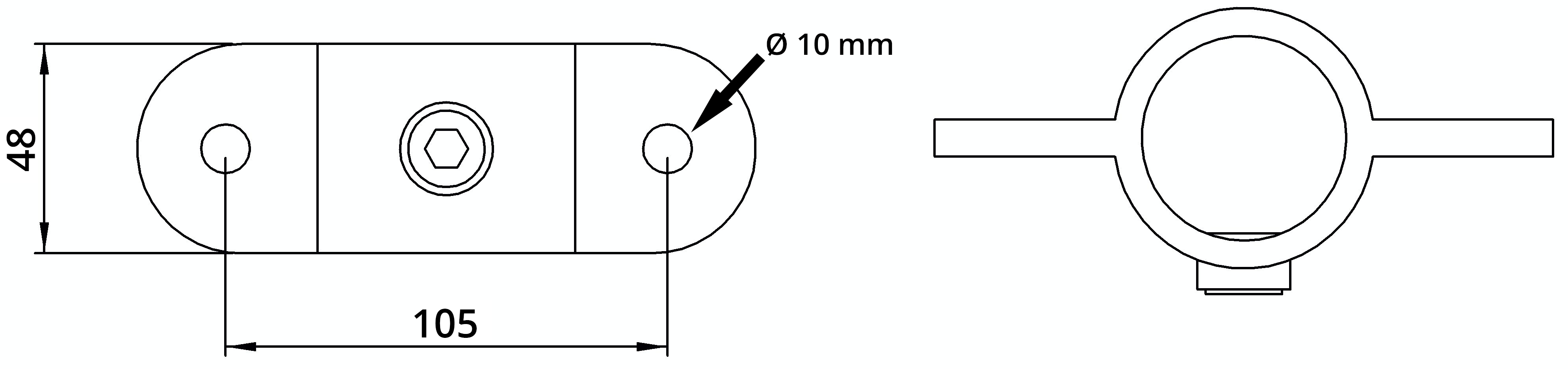 Rohrverbinder | Gelenkauge doppelt | 167MD48 | 48,3 mm | 1 1/2" | Feuerverzinkt u. Elektrogalvanisiert