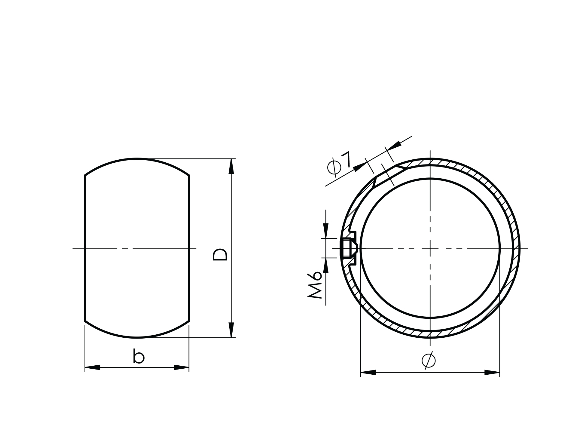 Kugelring für Rundrohr Ø 42,4 mm V2A