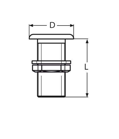 Borddurchlass | mit Außengewinde | V4A | 1/2 " | VPE: 1