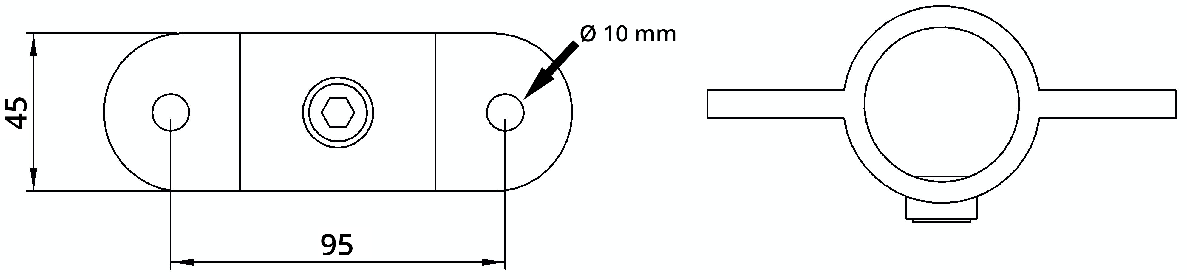 Rohrverbinder | Gelenkauge doppelt | 167MC42 | 42,4 mm | 1 1/4" | Feuerverzinkt u. Elektrogalvanisiert