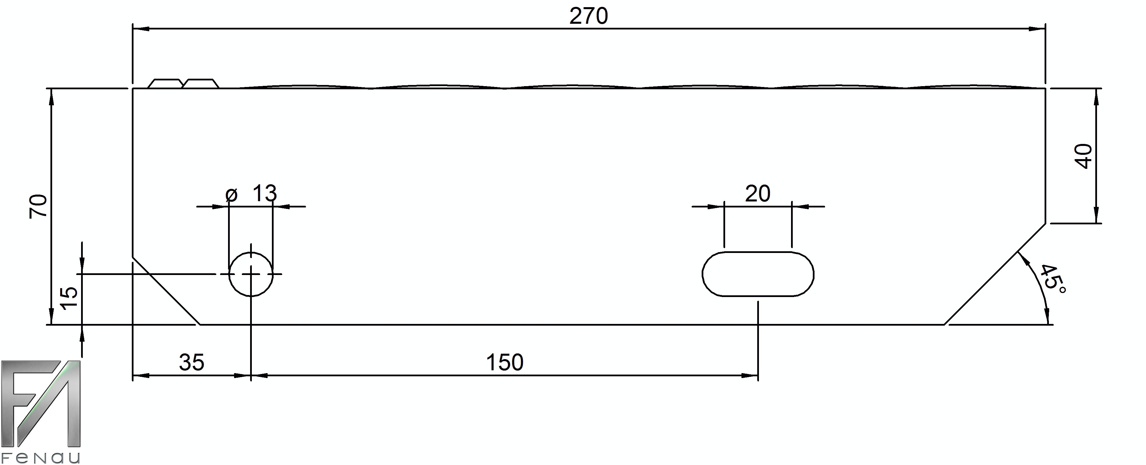 Schweißpress Gitterroststufe 1000x270 mm 34/38 mm S235JR (St37-2)