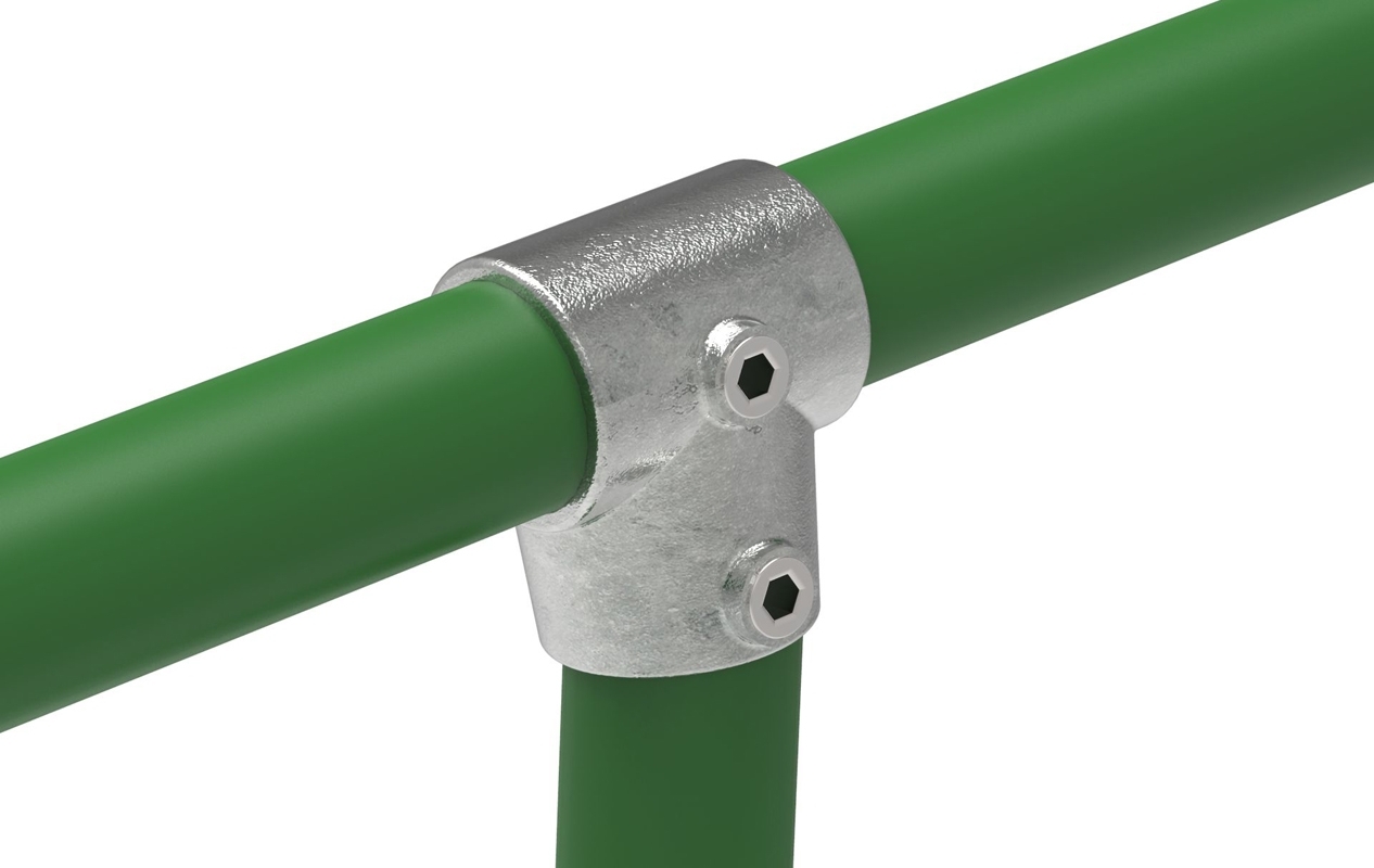 Rohrverbinder | T-Stück kurz verstellbar 0-11° | 153B34 | 33,7 mm | 1" | Feuerverzinkt u. Elektrogalvanisiert