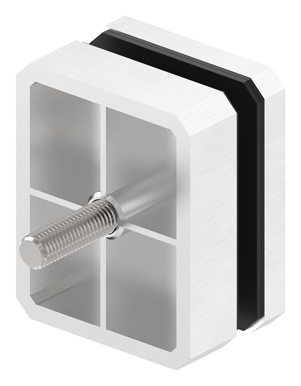 Glas-Punkthalter | 63x78 mm | für Anschluss: flach | V2A