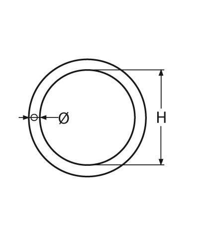 Ring | rund | V4A | 12 mm / 70 mm