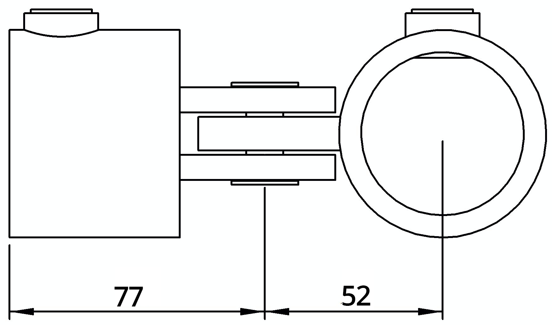Rohrverbinder | Gelenkstück einfach | 173D48 | 48,3 mm | 1 1/2" | Feuerverzinkt u. Elektrogalvanisiert