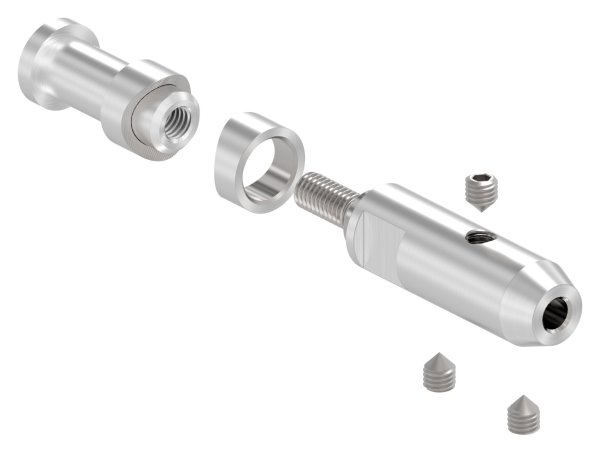 Seilhalter zum Schrauben und Spannen | Für Seil Ø 4 mm | V2A