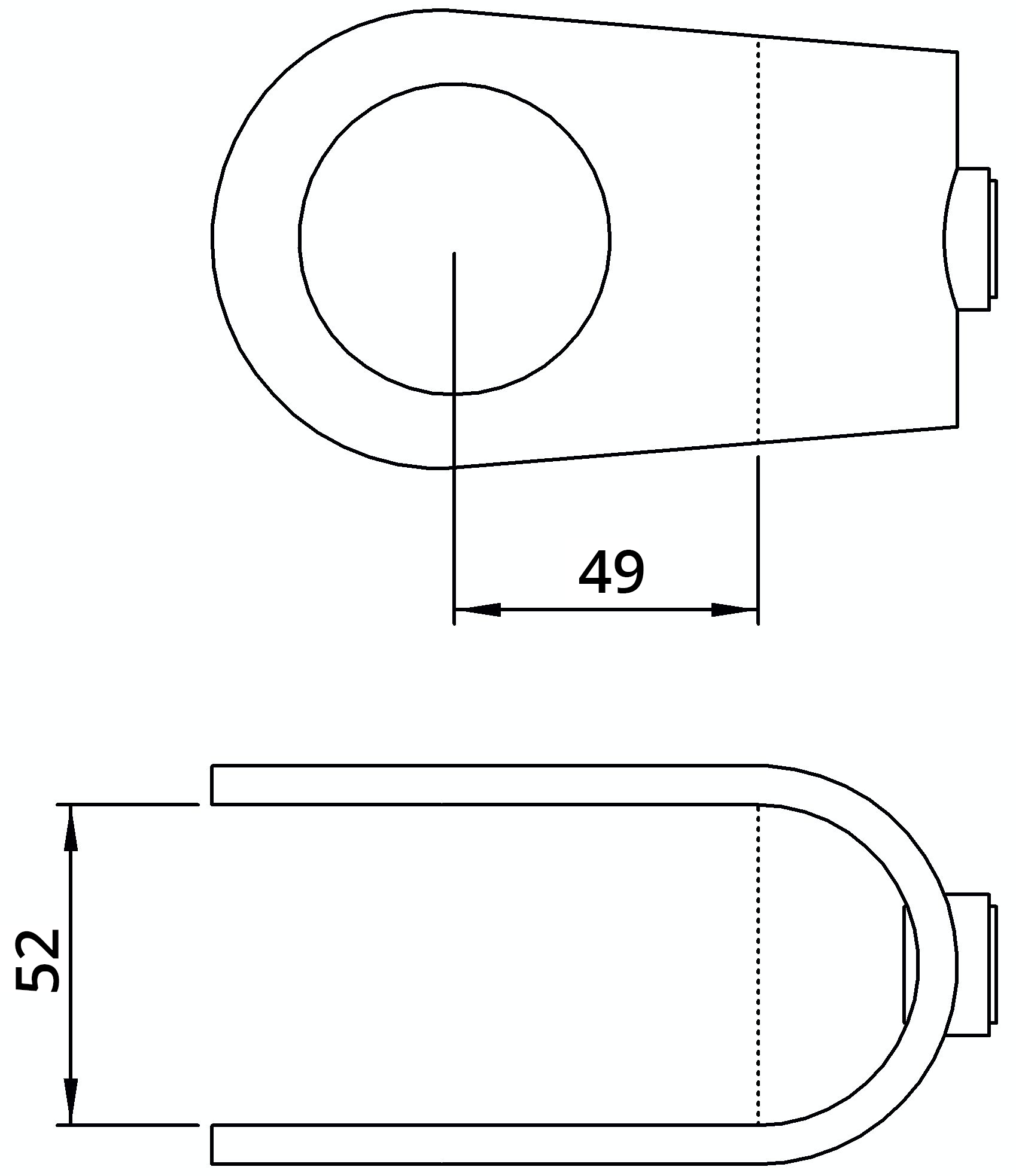 Rohrverbinder | Kreuzstück offen | 160D48 | 48,3 mm | 1 1/2" | Feuerverzinkt u. Elektrogalvanisiert