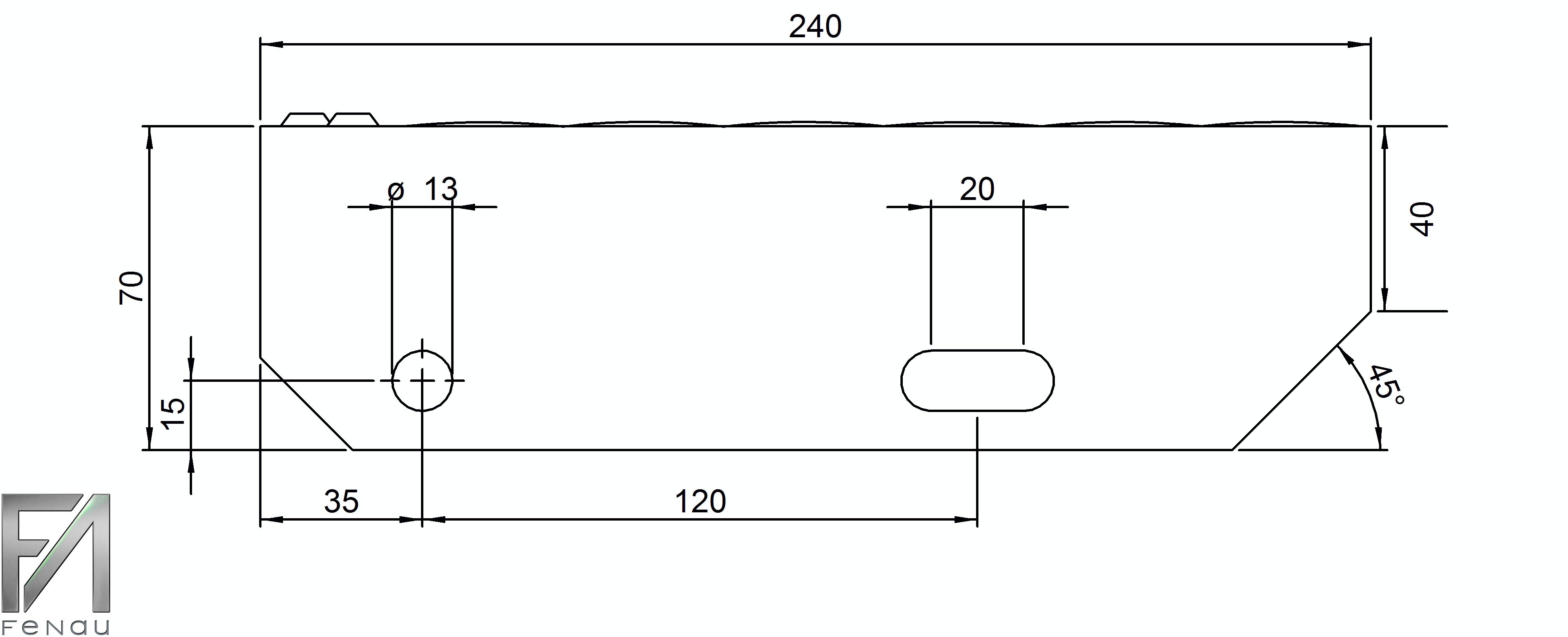 Schweißpress Gitterroststufe 800x240 mm 34/38 mm S235JR (St37-2)