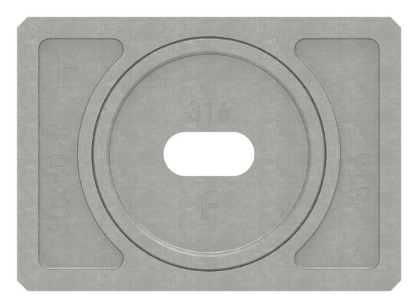 Wandbefestigung für Nutrohr 60x40mm, rechts, V4A