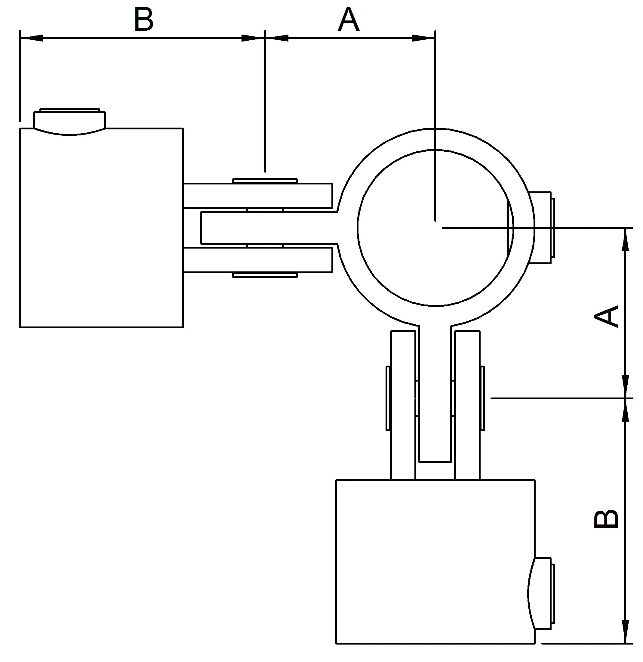 Rohrverbinder | Gelenkstück doppelt 90° | 168E60 | 60,3 mm | 2" | Feuerverzinkt u. Elektrogalvanisiert