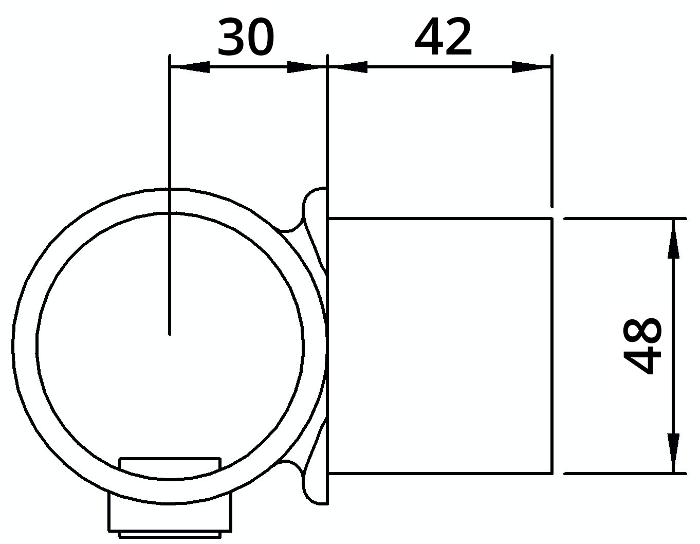 Rohrverbinder | Drehstück | 147D48 | 48,3 mm | 1 1/2" | Feuerverzinkt u. Elektrogalvanisiert