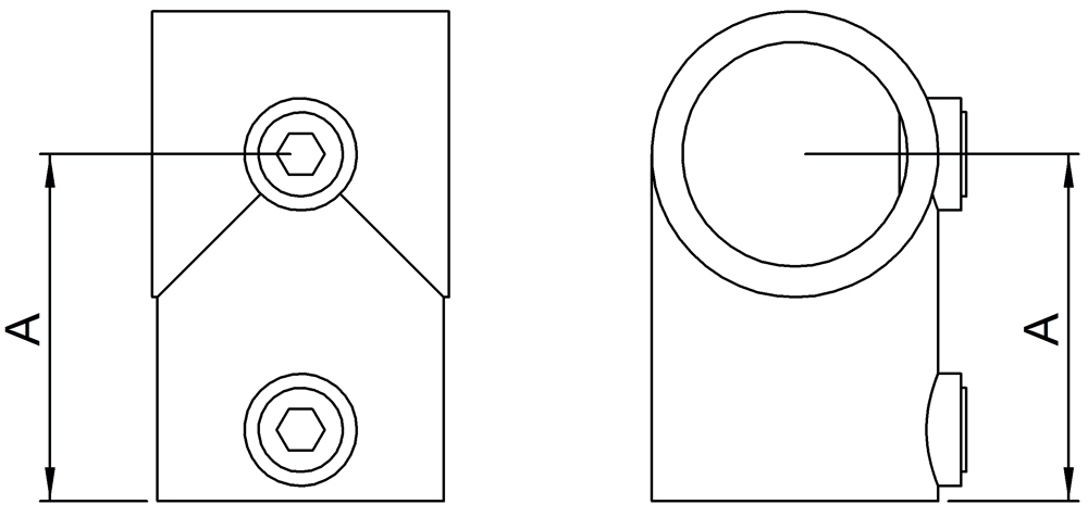 Rohrverbinder | T-Stück kurz | 101B34/A27 | 33,7 mm; 26,9 mm | 1"; 3/4" | Feuerverzinkt u. Elektrogalvanisiert