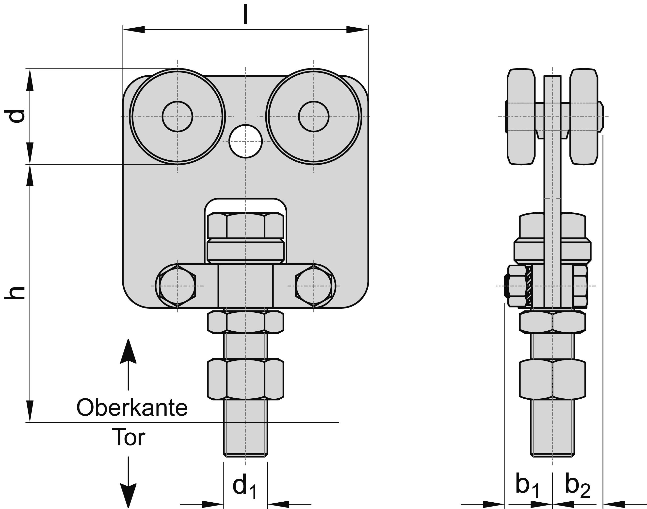 Doppelrolle zentral drehbar Größe 3 MEA 10336942