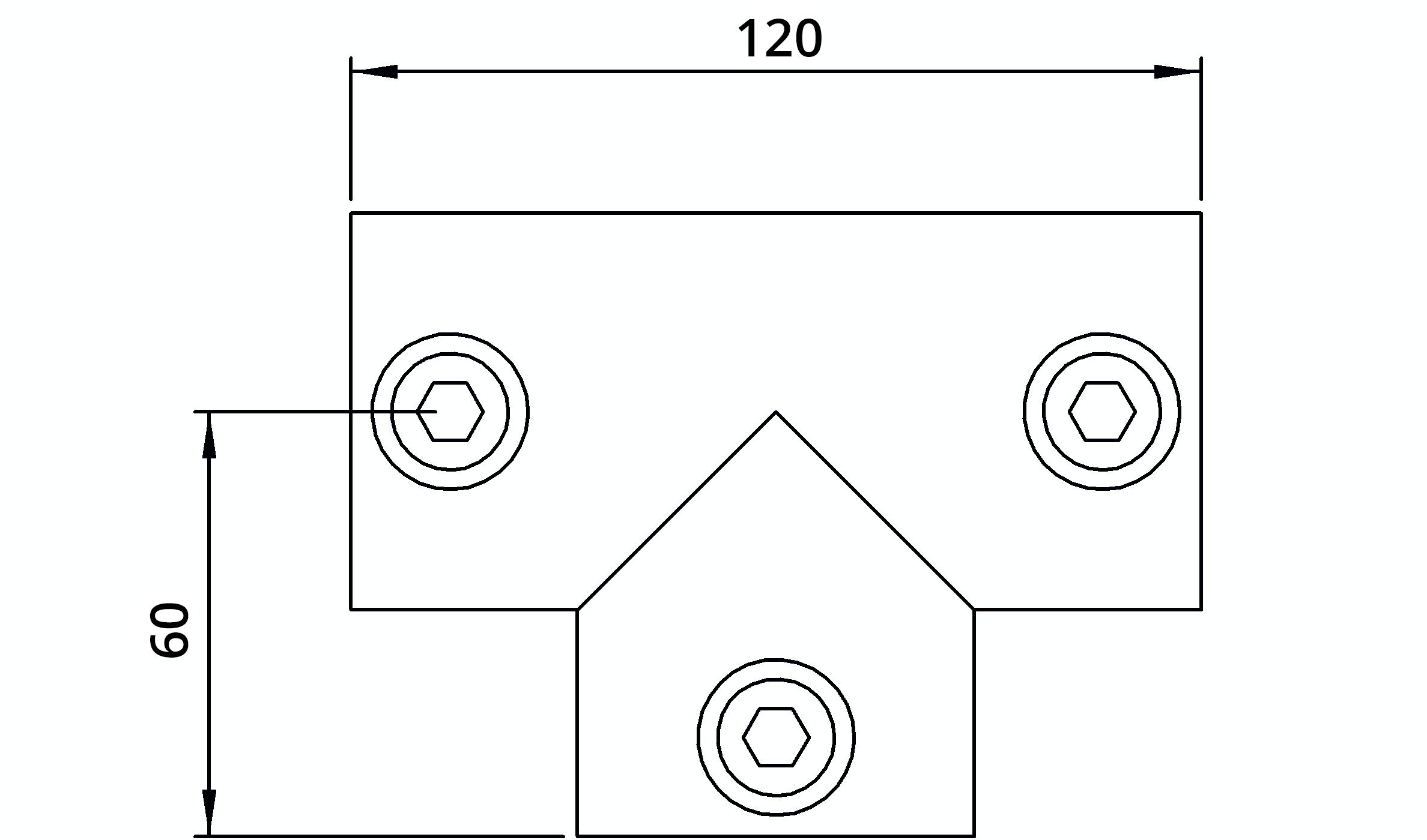 Rohrverbinder | T-Stück lang | 104C42 | 42,4 mm | 1 1/4" | Feuerverzinkt u. Elektrogalvanisiert