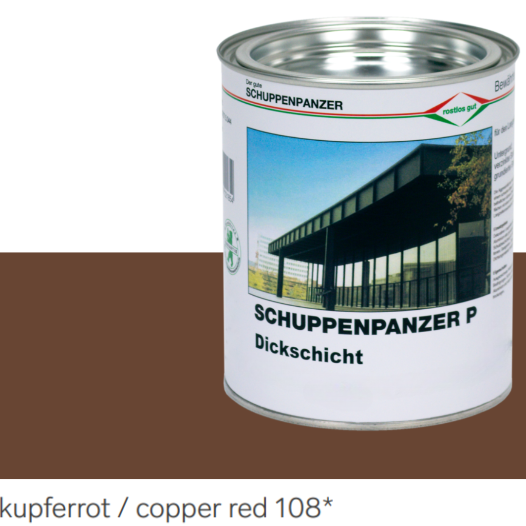 SCHUPPENPANZER-P Dickschicht 0315 kupferrot 108 750 ml für Zäune und STAHL