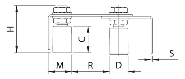 Führungsbügel, doppelt, V2A