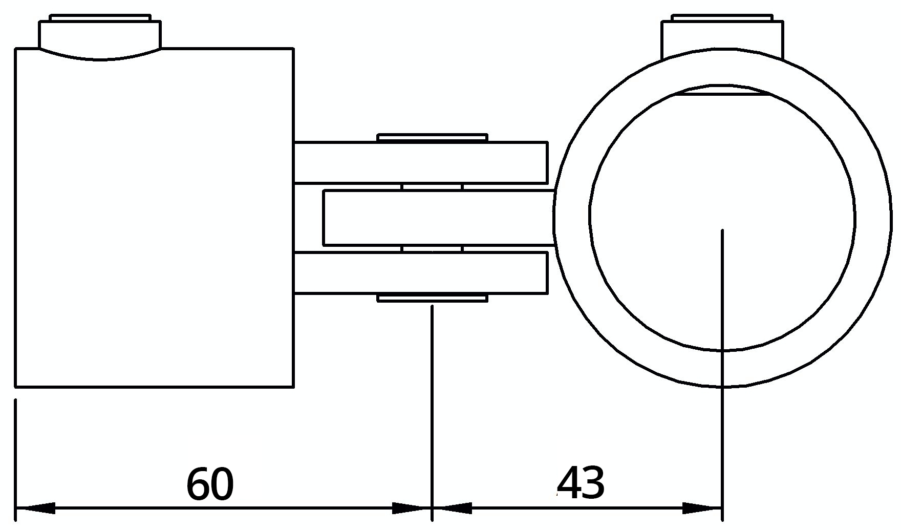 Rohrverbinder | Gelenkstück einfach | 173B34 | 33,7 mm | 1" | Feuerverzinkt u. Elektrogalvanisiert