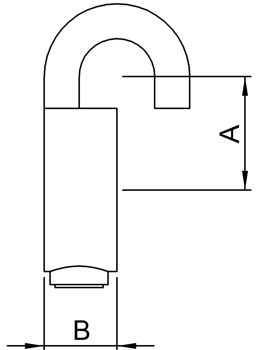 Rohrverbinder | Stellring mit Haken | 182S17 | 17,2 mm | 3/4" | Feuerverzinkt u. Elektrogalvanisiert