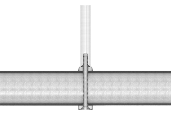 Ausgleichsstück für Rohr 33,7mm, Ø 18mm, mit Bohrung 7mm, V2A