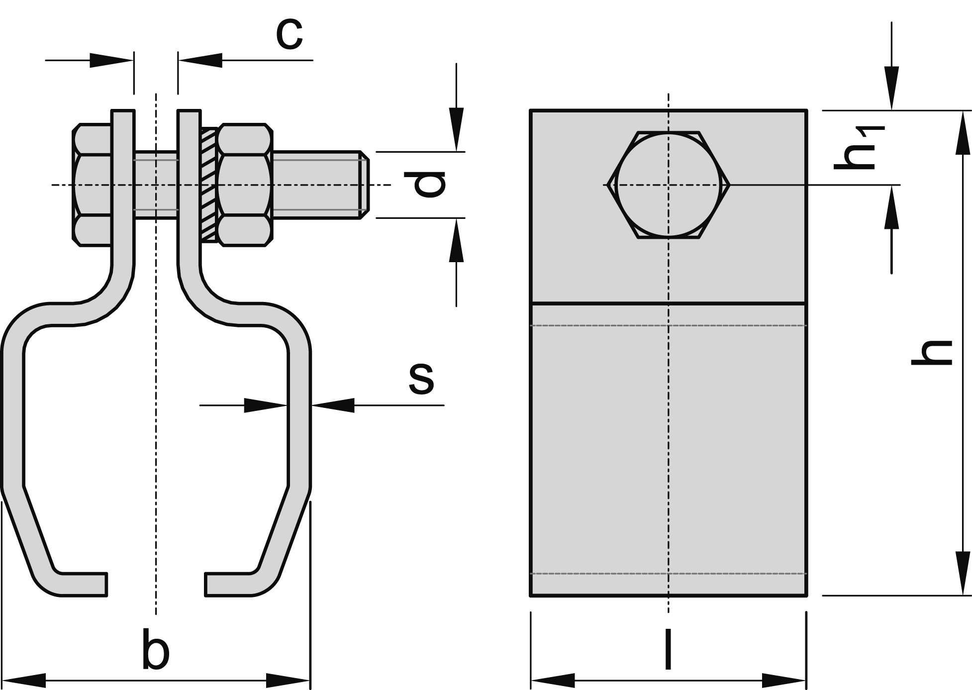 Aufhängeklemme Größe 4 mit M16 MEA 10336750