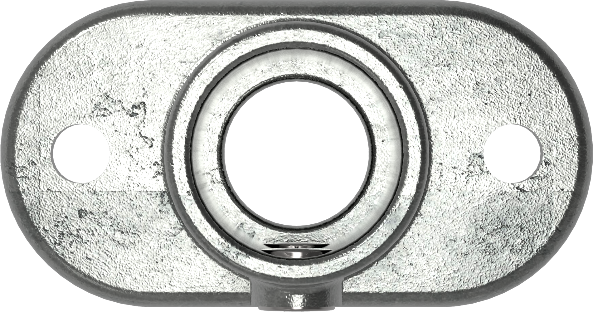 Rohrverbinder | Fußplatte oval | 132D48 | 48,3 mm | 1 1/2" | Feuerverzinkt u. Elektrogalvanisiert