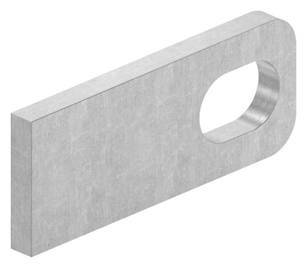 Anschweißlasche | Maße: 100x40x8 mm | Langloch: 30x20 mm | Stahl (roh) S235JR