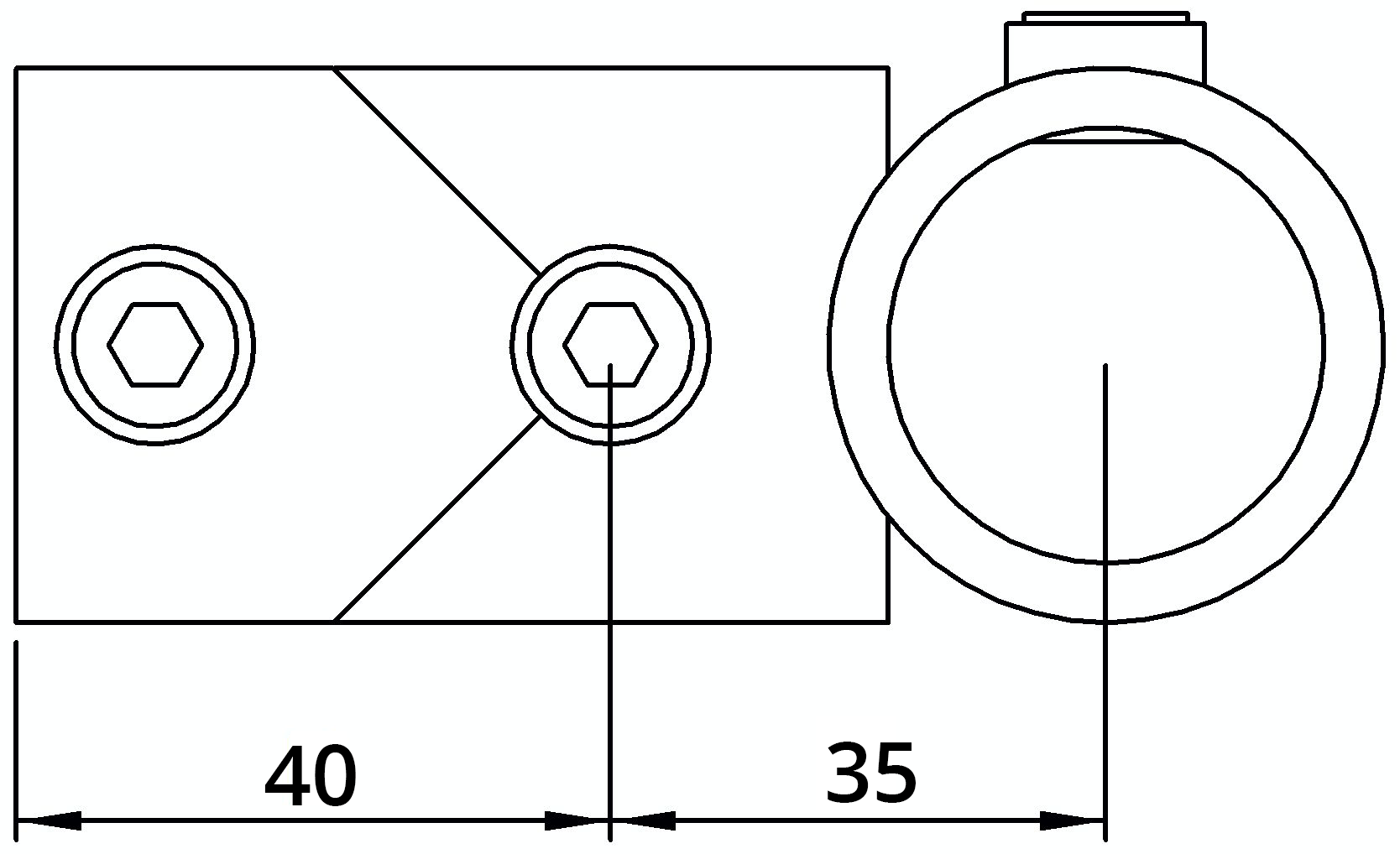 Rohrverbinder | Kreuz-T-Stück kombiniert | 165A27 | 26,9 mm | 3/4" | Feuerverzinkt u. Elektrogalvanisiert
