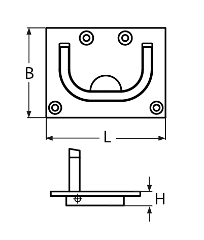 Einlassgriff | Länge: 75 mm | V4A | VPE: 1