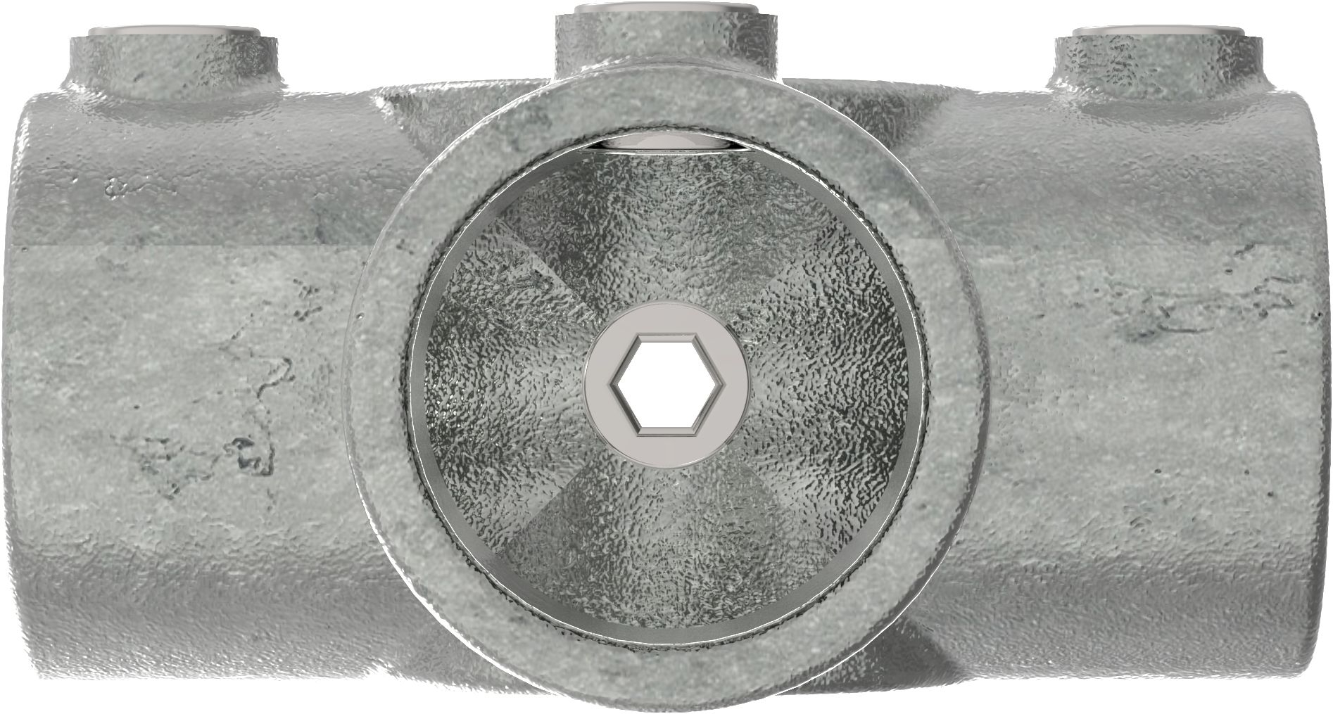 Rohrverbinder | T-Stück für Stützrohr | 176T21 | 21,3 mm | 1/2" | Feuerverzinkt u. Elektrogalvanisiert