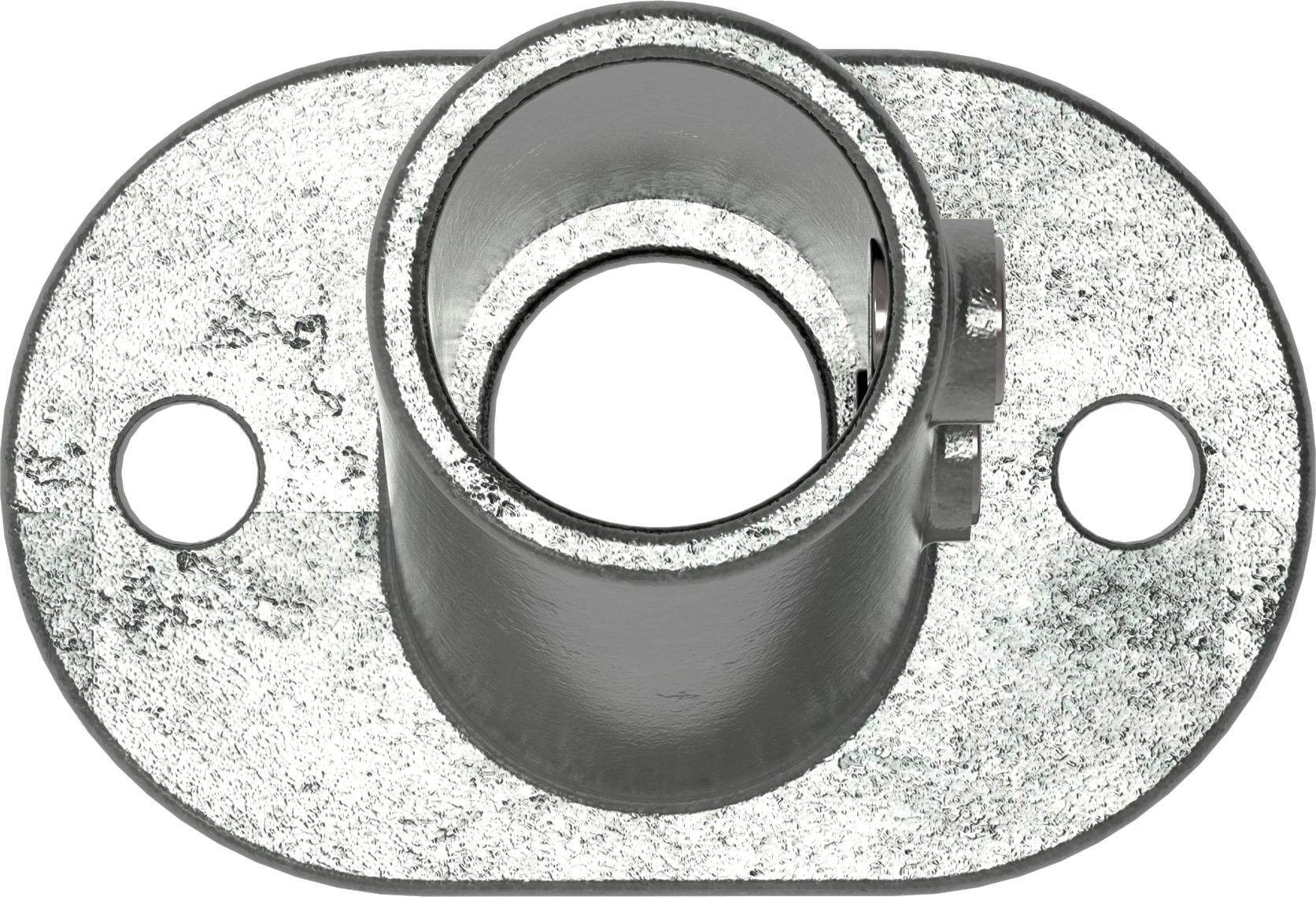 Rohrverbinder | Fußplatte oval 3-11° Neigung | 152B34 | 33,7 mm | 1" | Feuerverzinkt u. Elektrogalvanisiert