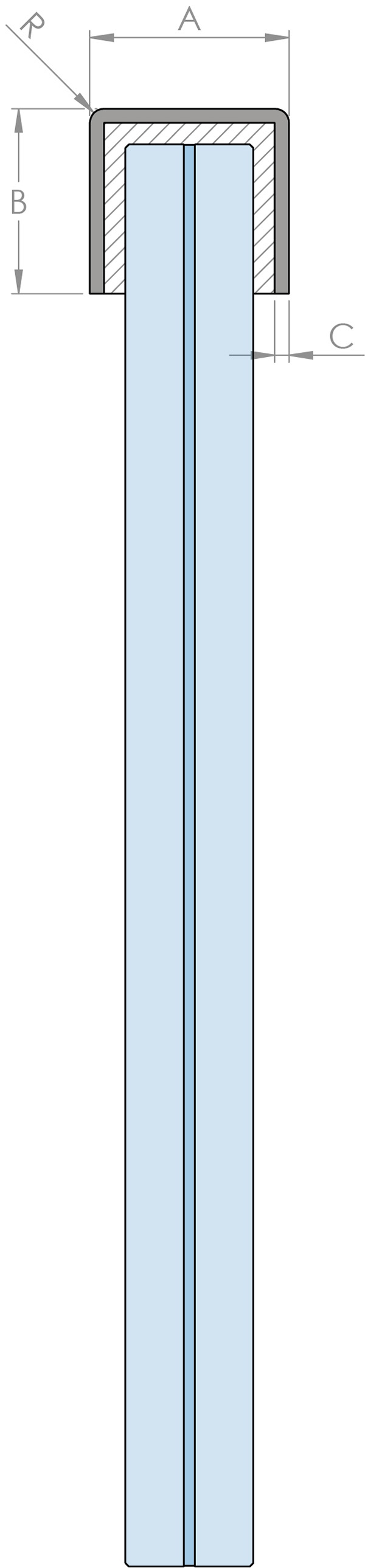 Kantenschutz | Maße: 26x12x2 mm | Länge: 3000 mm | Aluminium elox. E4/EV1