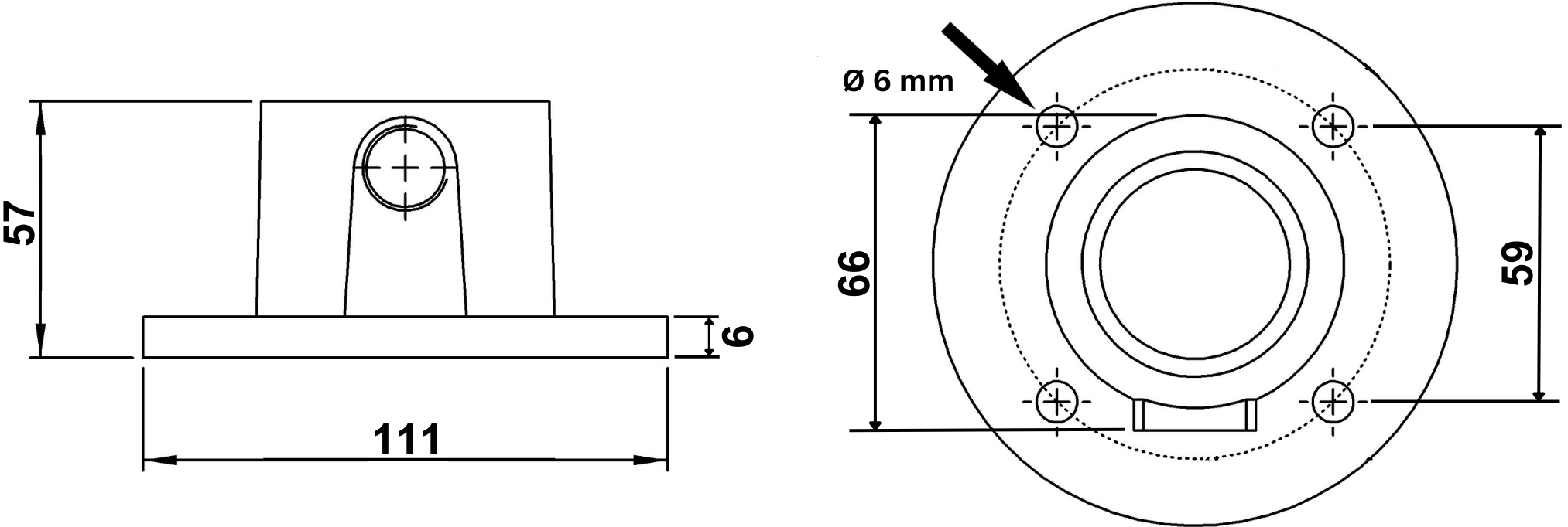 Rohrverbinder | Wandbefestigung rund | 131D48 | 48,3 mm | 1 1/2" | Feuerverzinkt u. Elektrogalvanisiert