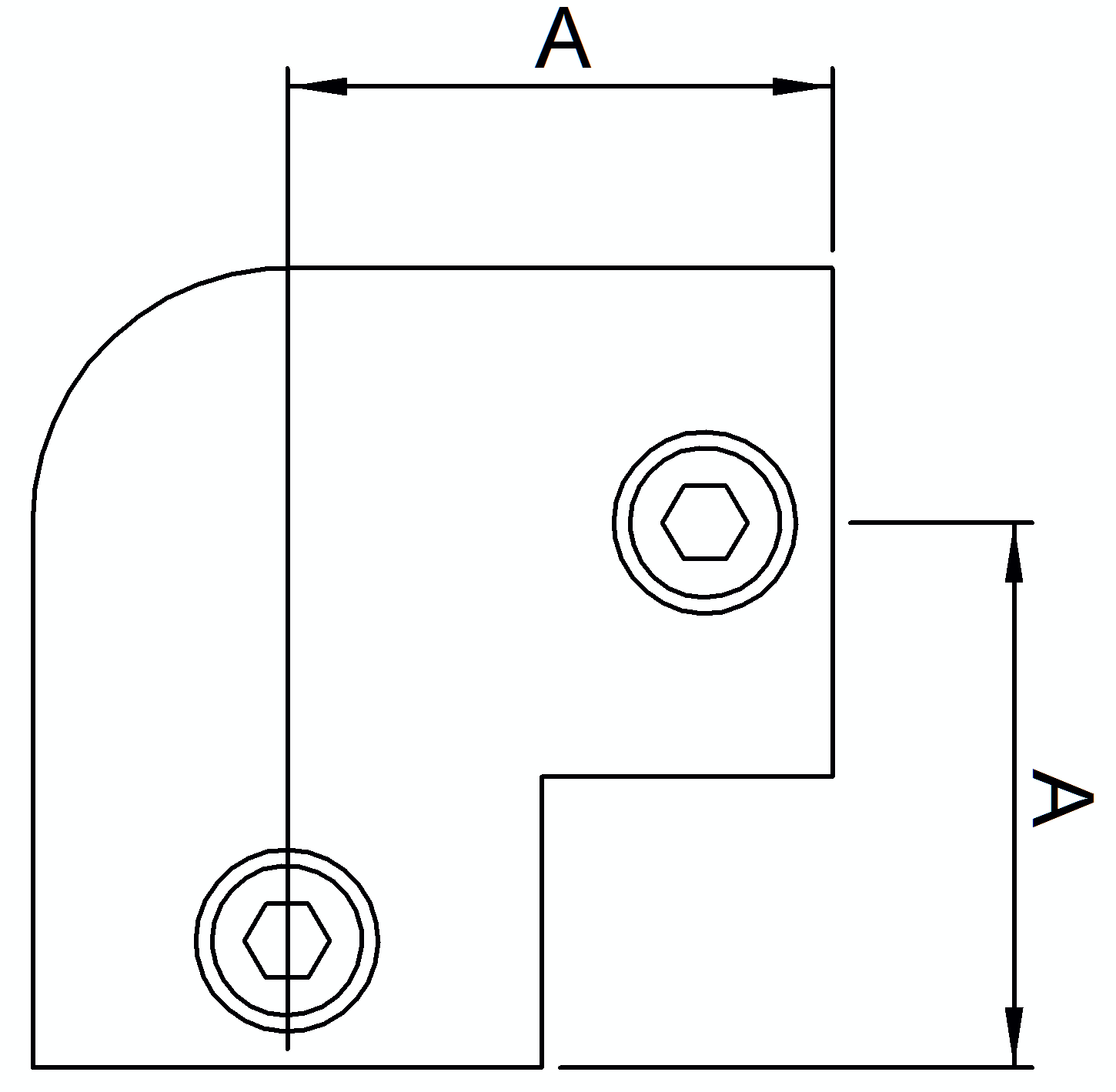 Rohrverbinder | Bogen 90° | 125D48 | 48,3 mm | 1 1/2" | Feuerverzinkt u. Elektrogalvanisiert