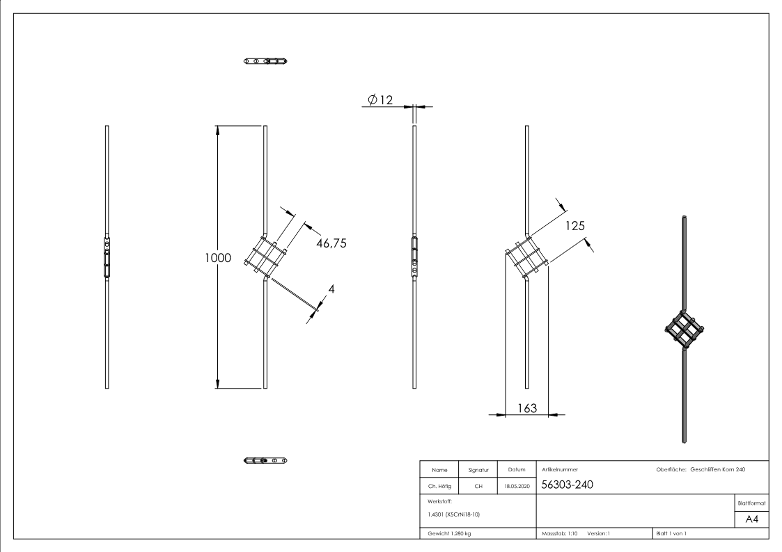 Designstab, V2A