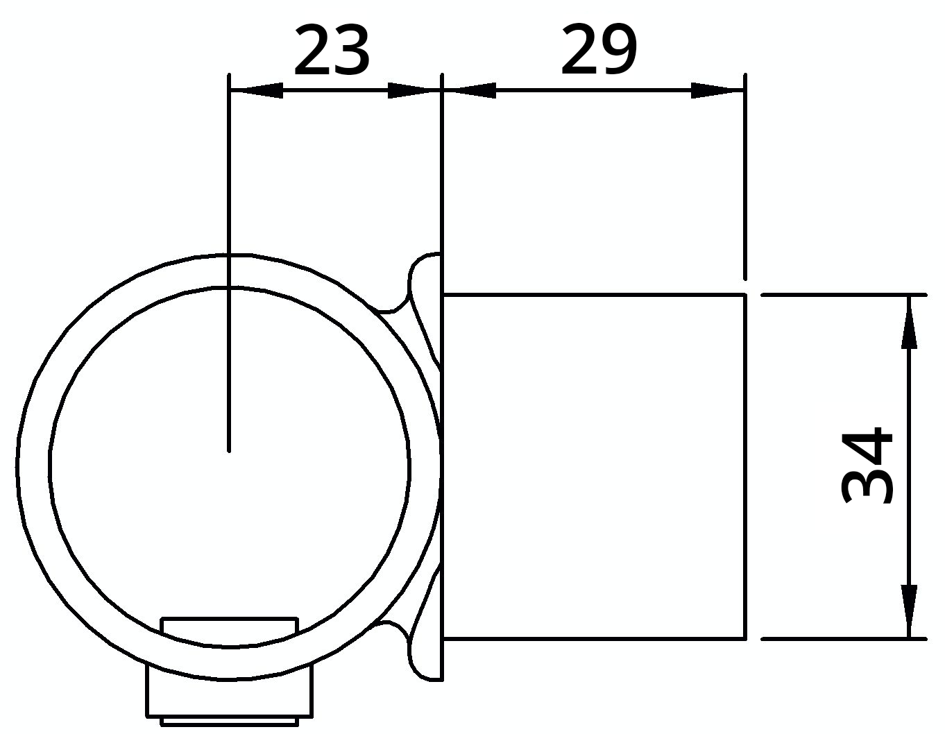 Rohrverbinder | Drehstück | 147B34 | 33,7 mm | 1" | Feuerverzinkt u. Elektrogalvanisiert
