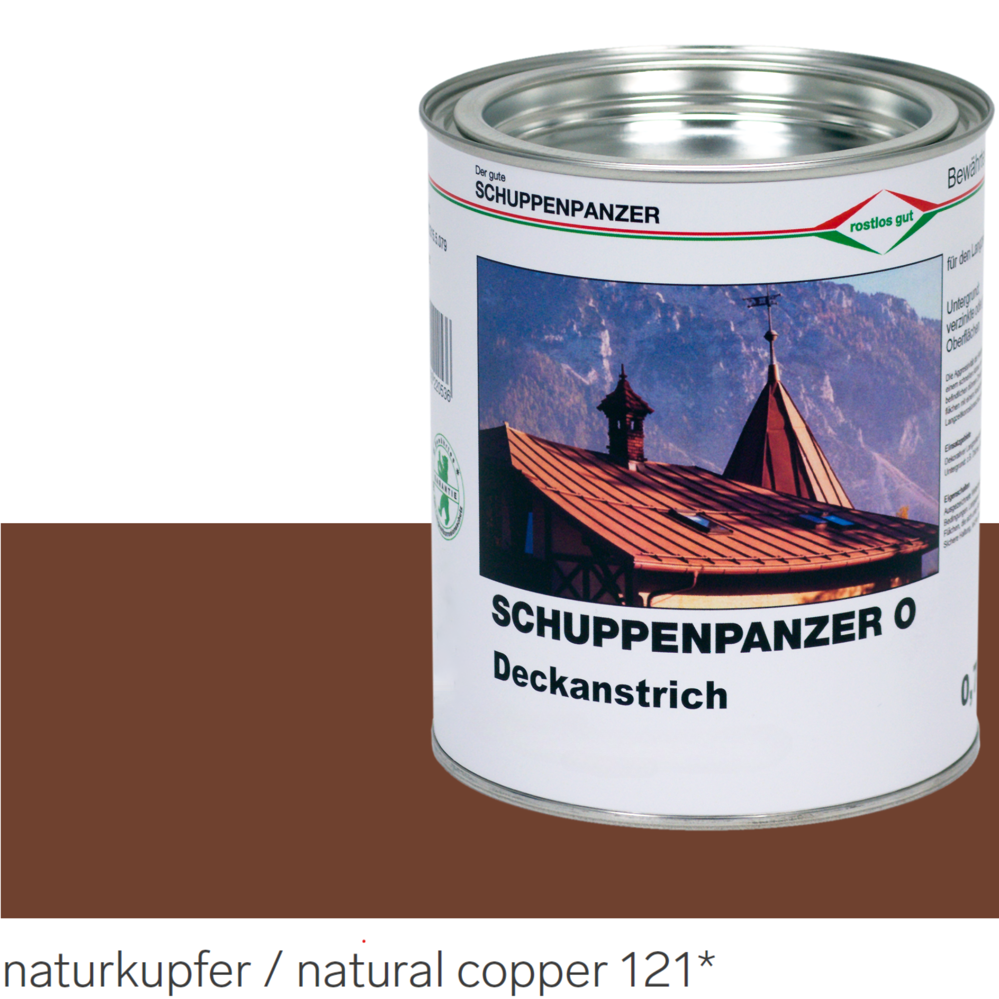 SCHUPPENPANZER-O 0807 naturkupfer 750 ml für Dachflächen