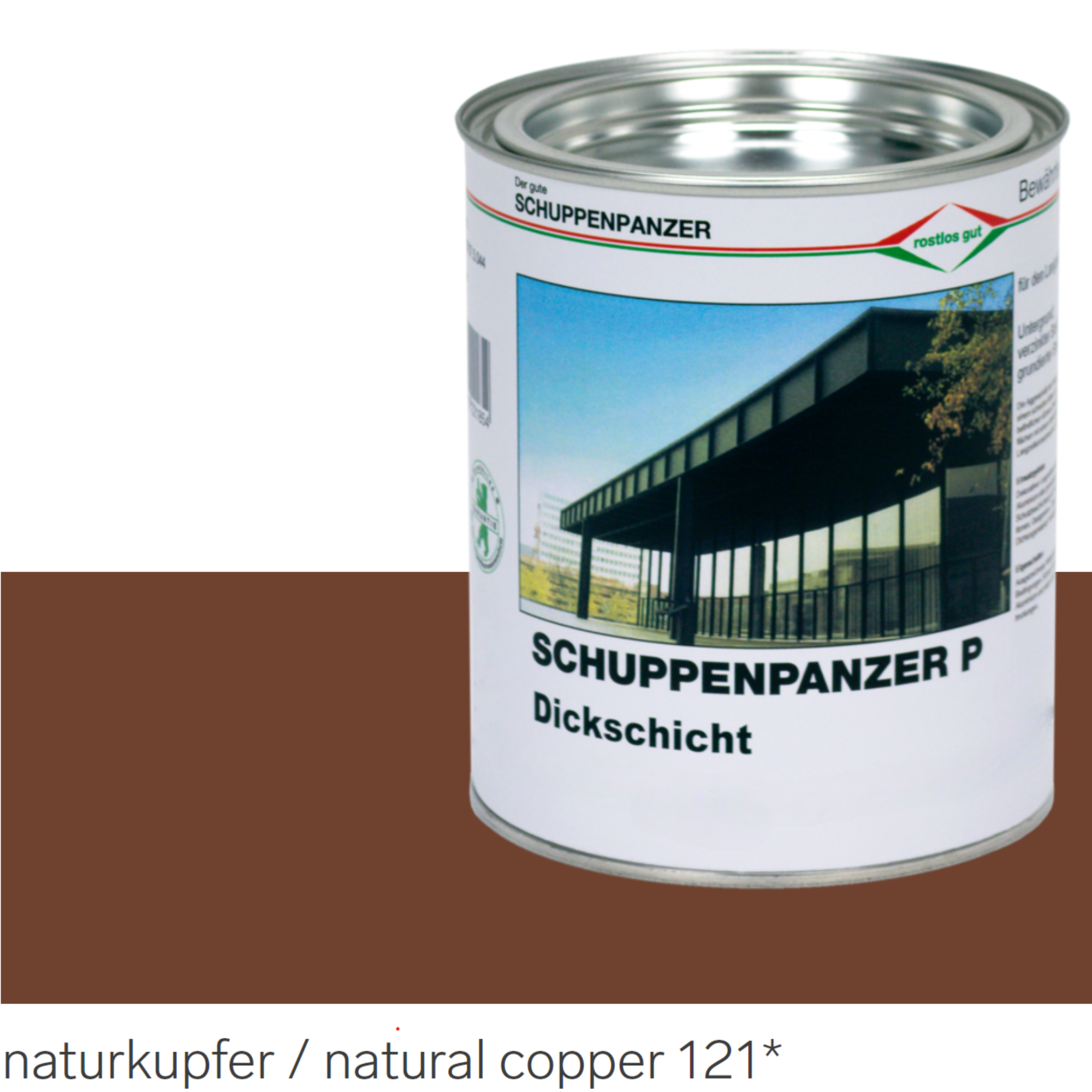 SCHUPPENPANZER-P Dickschicht 0807 naturkupfer 121 750 ml für Zäune und STAHL