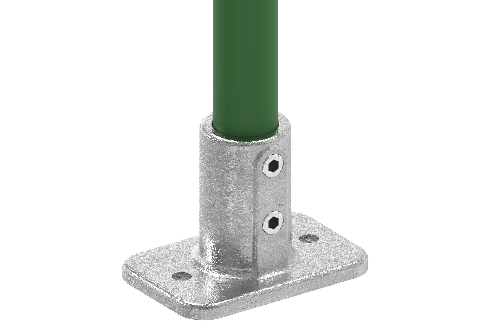 Rohrverbinder | Fußplatte rechteckig | 132KFC42 | 42,4 mm | 1 1/4" | Feuerverzinkt u. Elektrogalvanisiert