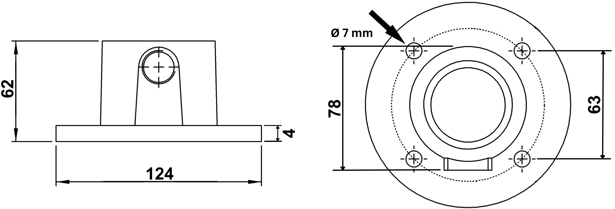 Rohrverbinder | Wandbefestigung rund | 131E60 | 60,3 mm | 2" | Feuerverzinkt u. Elektrogalvanisiert